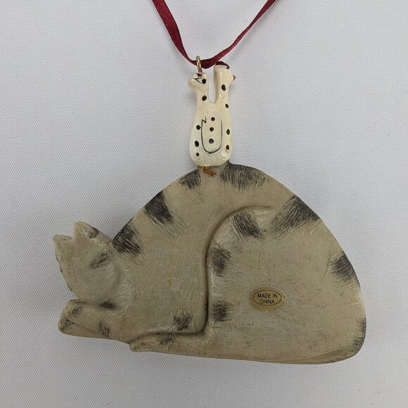 Cat & Chicken Buddy System Christmas Ornament Double Sided 2005 Fiddlestix New - Picture 8 of 9